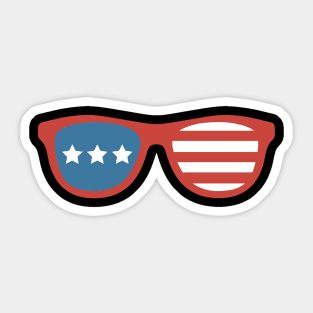 4th of July Sun Glasses America Red White and Blue Sticker